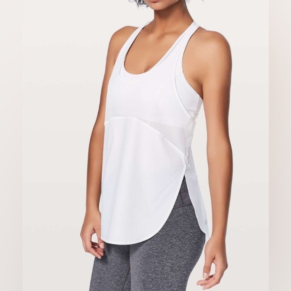 Lululemon Twist Around Tank *Light Support For C/D Cup- Off White/ Light Grey/ 2